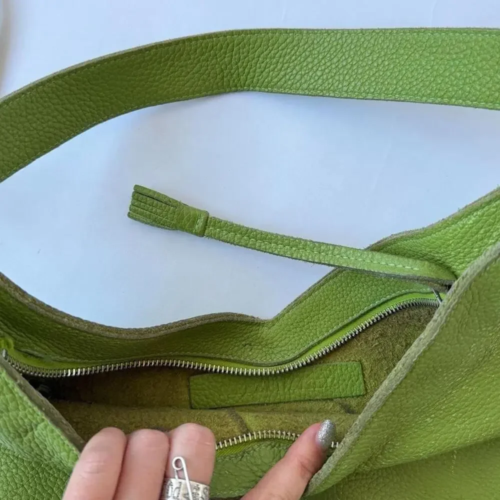 Soft pebbled leather shoulder bag